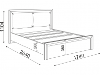 Кровать 1600 с настилом и мягкой частью Глэдис М31 ШхВхГ 1740х1104х2040 мм